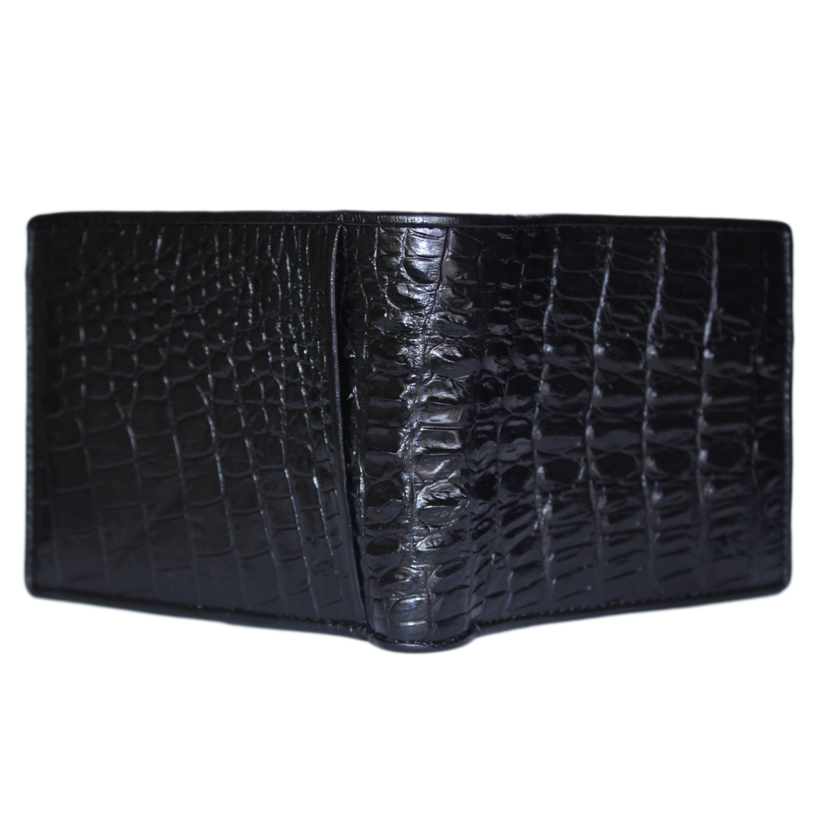 Men's black crocodile leather wallet