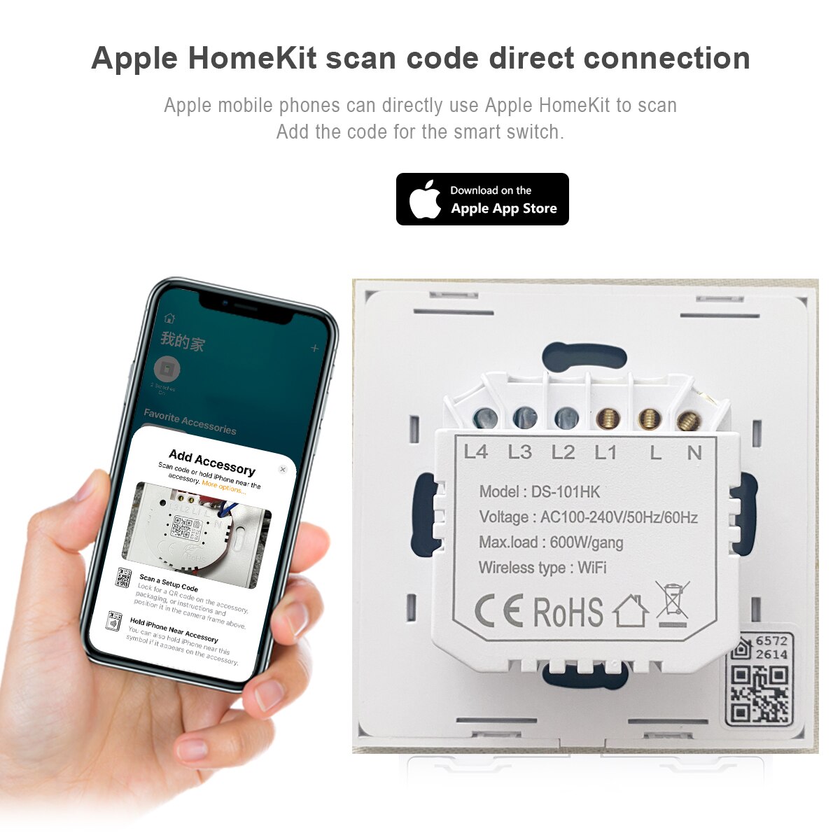 Smart MFI Certified Wall Switches Apple Homekit LED Light Switch Wifi Touch Sensor Home Siri Control Smart Home