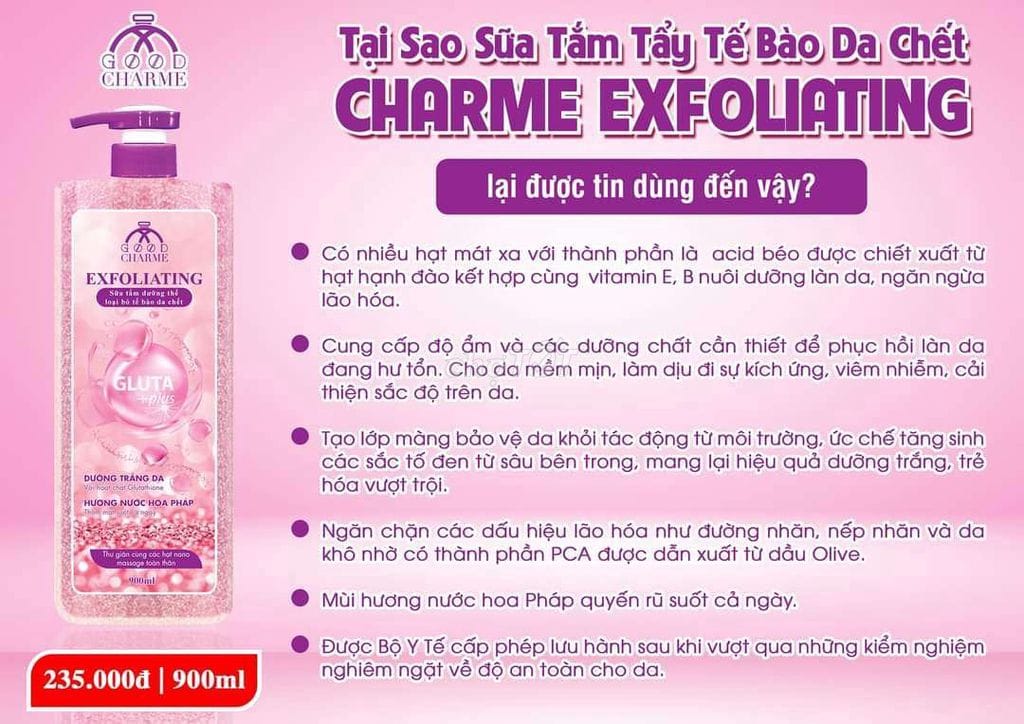 Sữa Tắm Charme_Exfoliating 900ml