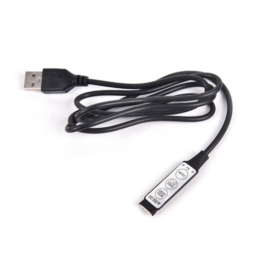 1 5 10 pieces usb rgb controller 3 keys 0.5m rgb tape led connector dc 5v switch for 5050 2835 rgb led strip tv backlight
