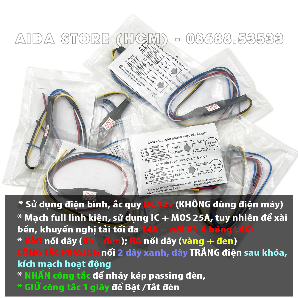 [HCM]Mạch Smart Auto Passing (SAP) dùng Relay rời cho đèn trợ sáng