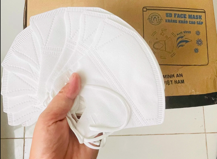 Khẩu trang 5d, hàng cao cấp vải không dệt 3 lớp lọc bụi
