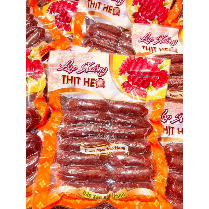 Lạp xưởng heo sấy khô tiêu đen 500g