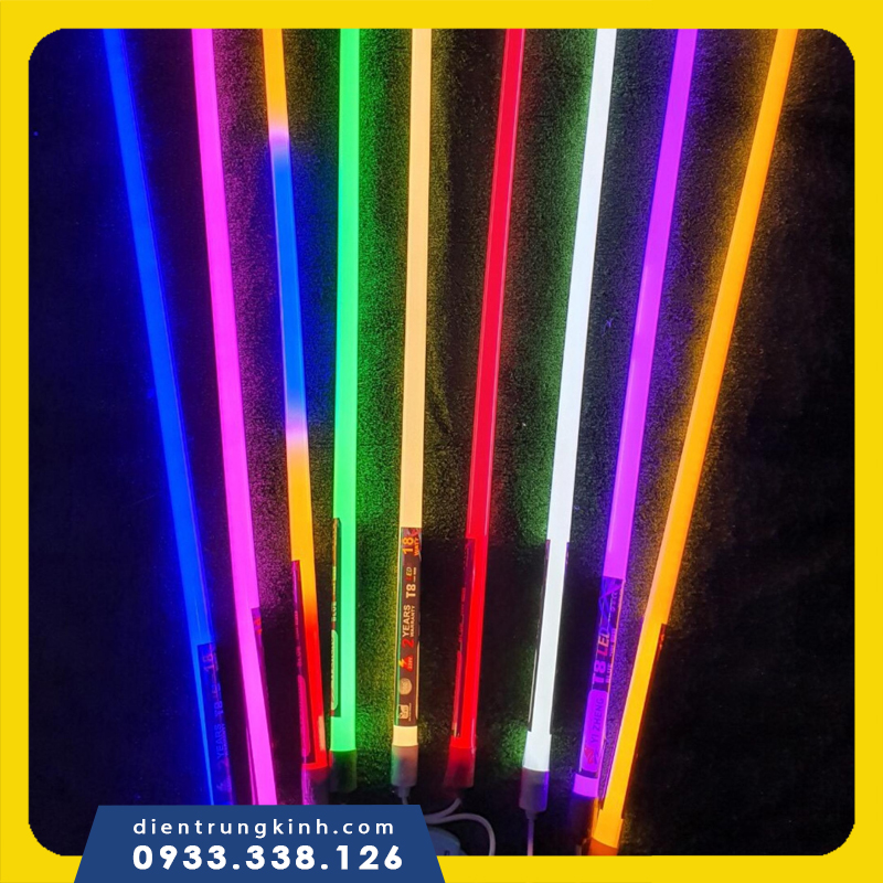 Đèn led tuýp màu t8 1m2 0m6 dùng cho trang trí