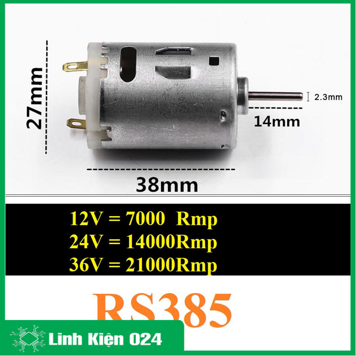 Động cơ DC RS385 12-36VDC tốc độ cao