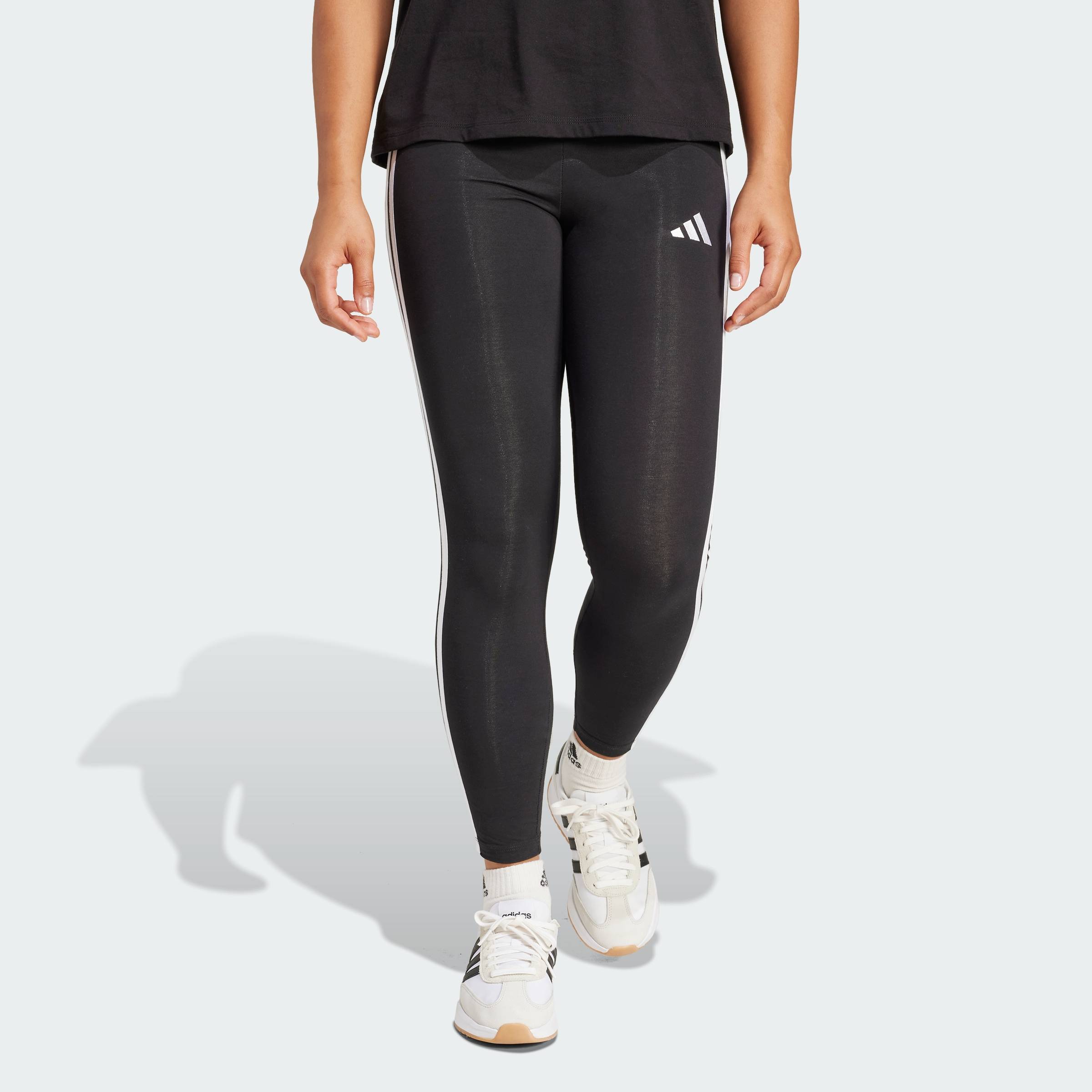 adidas Lifestyle Essentials 3-Stripes Cotton Leggings Women Black JE0072