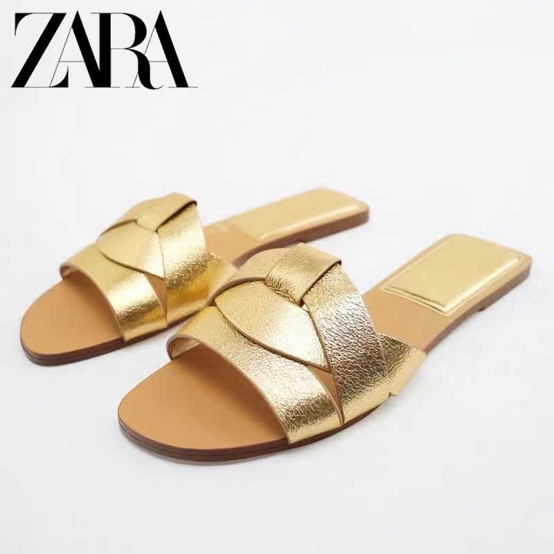 Zara dép đế bệt mũi vuông thời trang mùa hè dành cho nữ