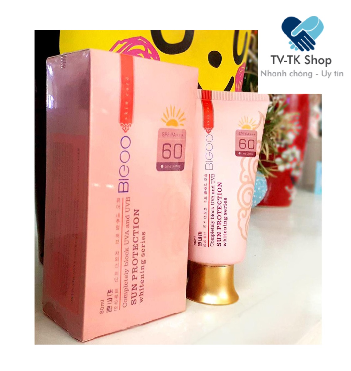 Kem chống nắng trắng da kháng khuẩn bigoo 80ml - mẫu mới