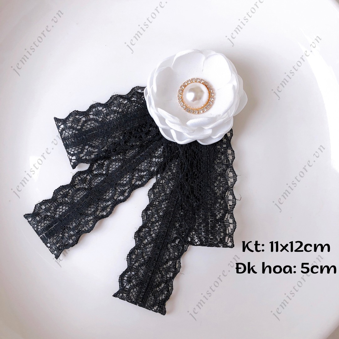 (Hình thật) Nơ cài áo - Tag cài cổ áo sơ mi, váy nữ
