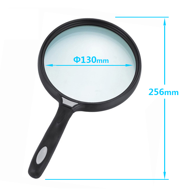 130mm Large Lens Handheld Magnifier Reading Newspaper Handle Magnifying Glass Low Vision Aids. 