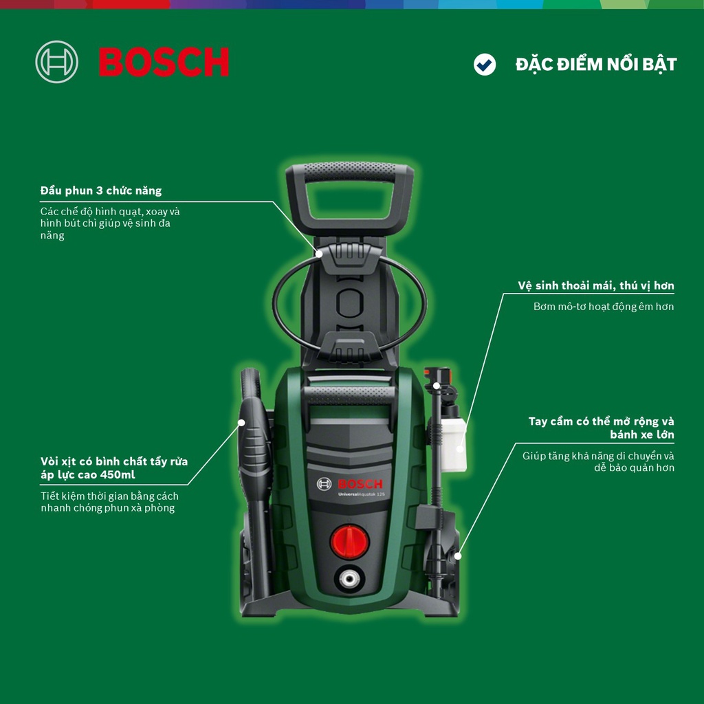 [Trả góp 0%] Máy phun xịt rửa Bosch Universal Aquatak 125