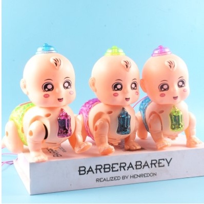 [Có Đèn Nhạc] Đồ Chơi Em Bé Ngậm Bình Sữa Tập Bò Cho Bé Yêu