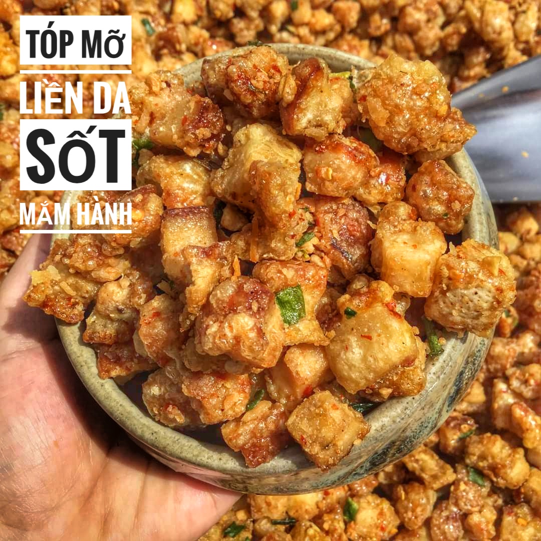 250g tóp mỡ liền da rim mắm hành cực ngon- đồ ăn vặt