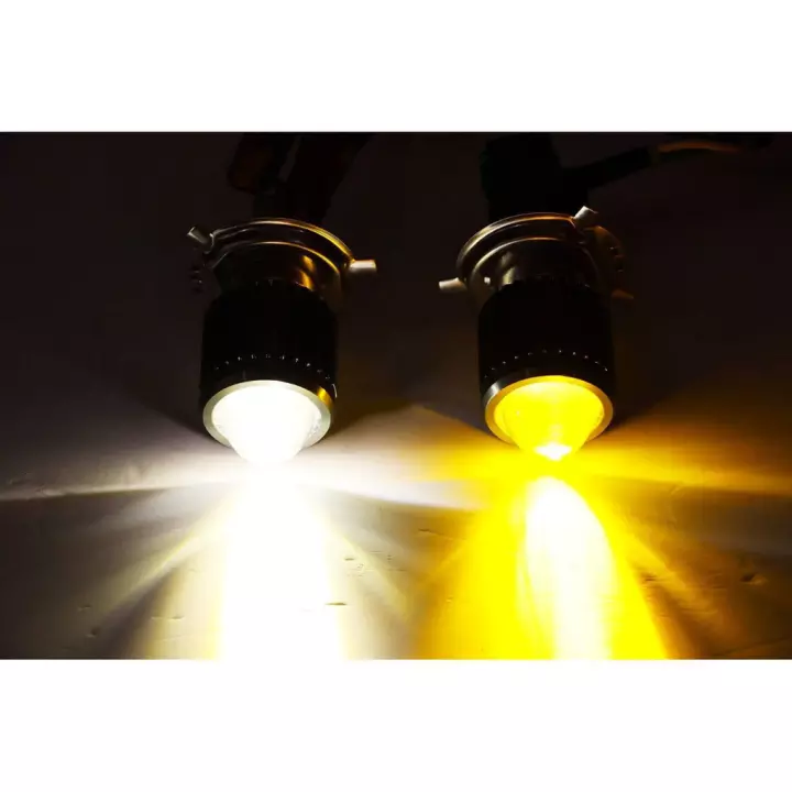Bóng led H4 bi cầu pha vàng cos trắng (12V)