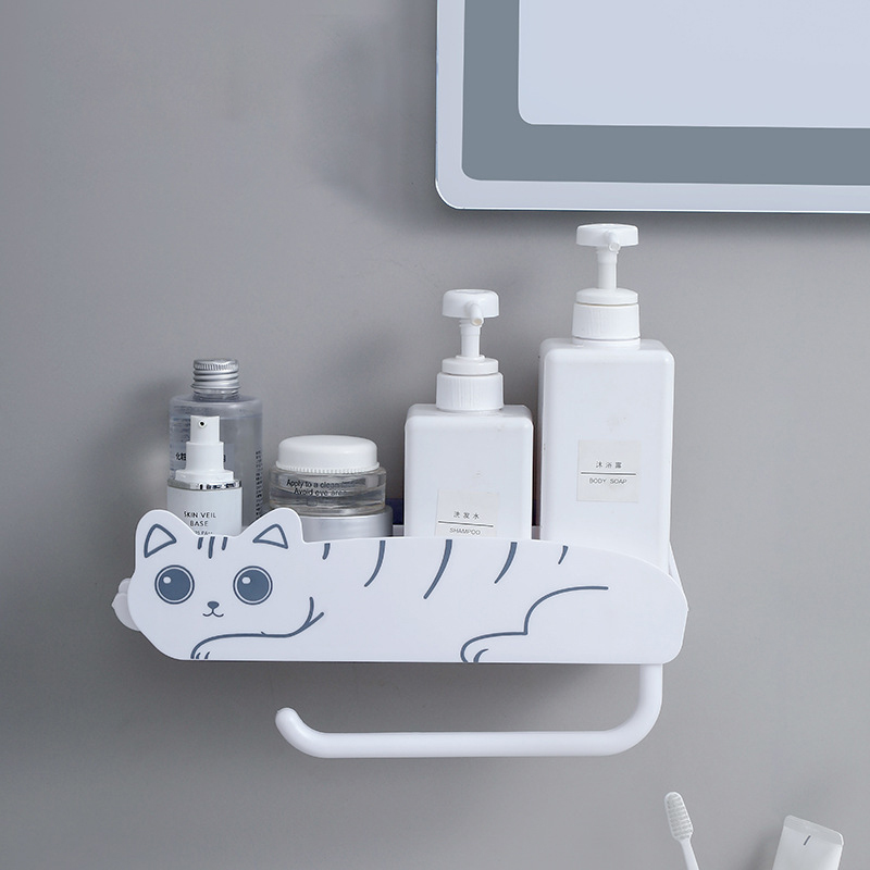KS Perforation-free storage shelf Creative pet bathroom toilet plastic storage shelf