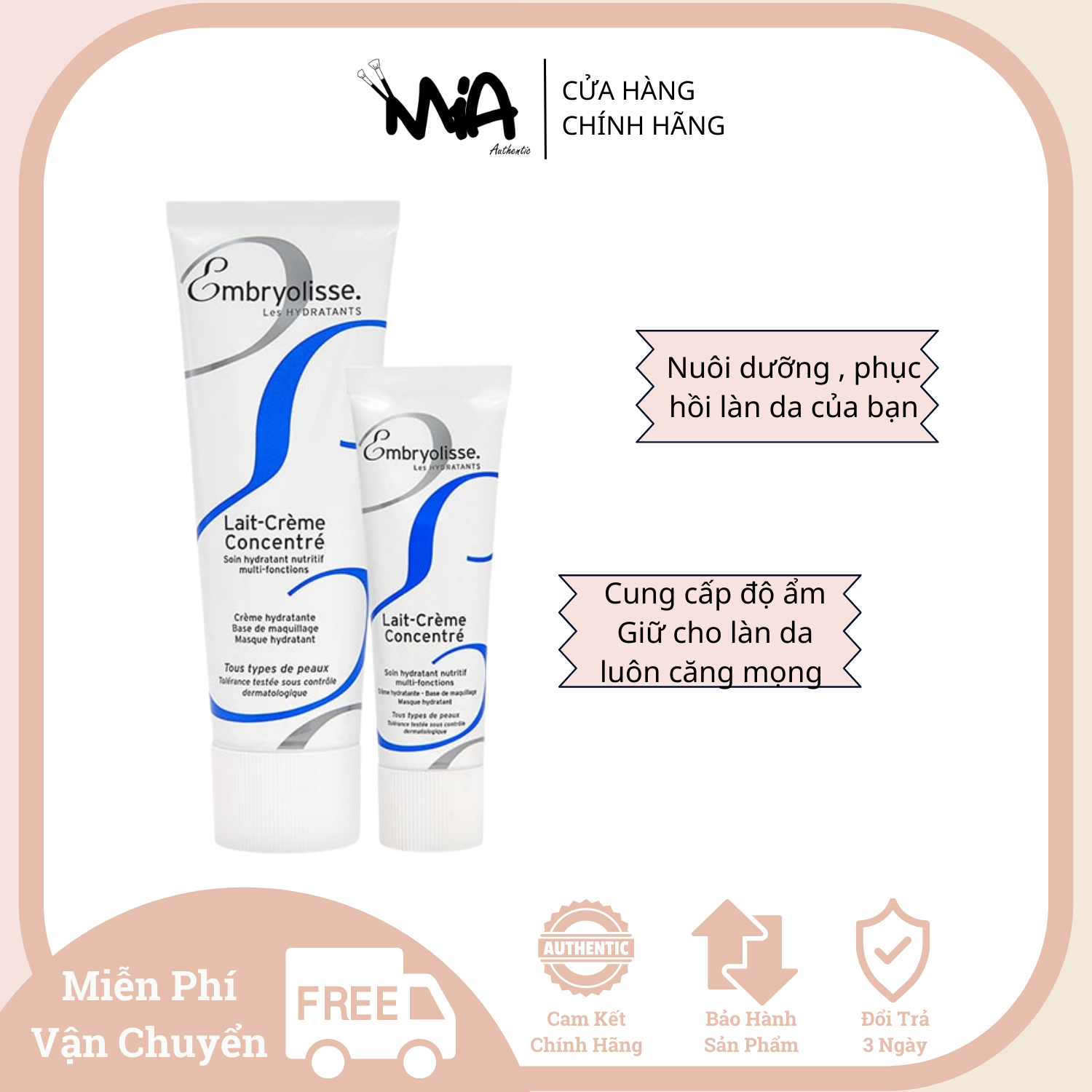 Kem Dưỡng Embryolisse Lait - Creme Concentre Dưỡng Ẩm Phục Hồi Da