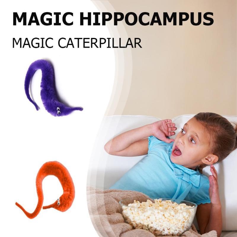 Finger Toy Magic Twisty Fuzzy Worm Wiggle Moving Seahorse Kids Close-up Street Comedy Magic Tricks Toys Pet Toy. 