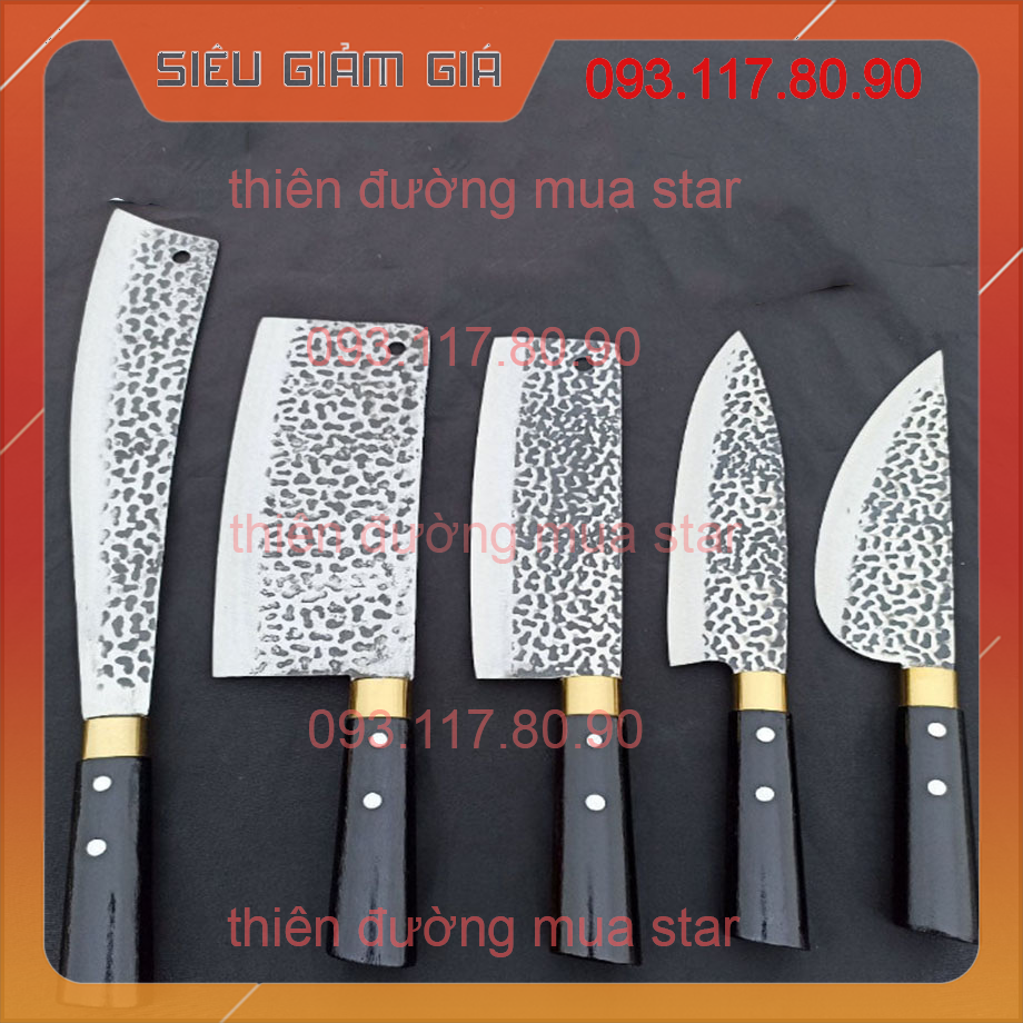 Bộ dao bếp thép nhíp ô tô