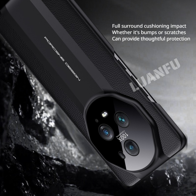 Case for Honor Magic 5 Pro / Magic 5 Case Camera Lens Protection Case Porsche RS Luxury Leather Texture Shockproof Phone Case