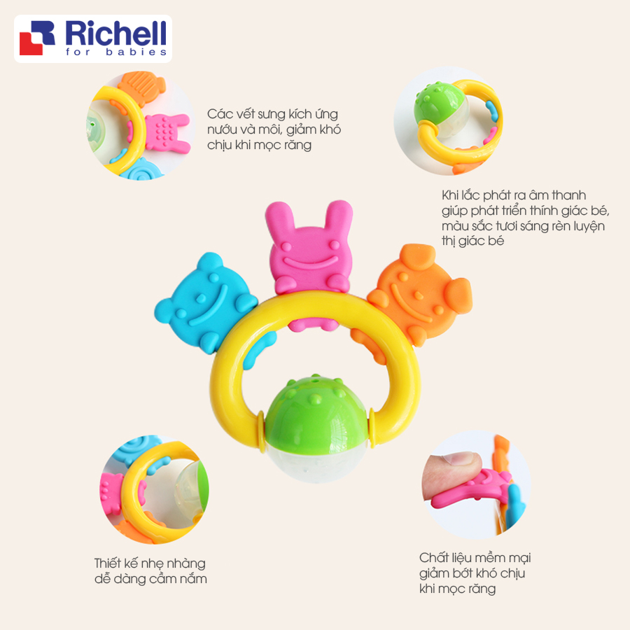 [HCM]Xúc xắc gặm nướu 3 người bạn Richell