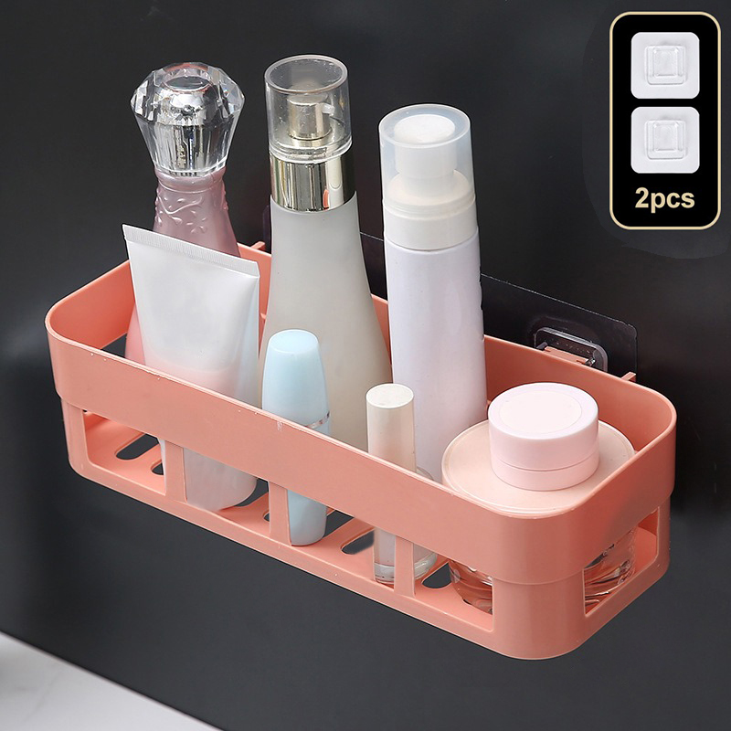 Bathroom Shelf Organizer Toilet Adhesive Shampoo Gel Storage Basket Decoration Wall Hanging Bathroom Corner Shower Shelf Rack Accessories