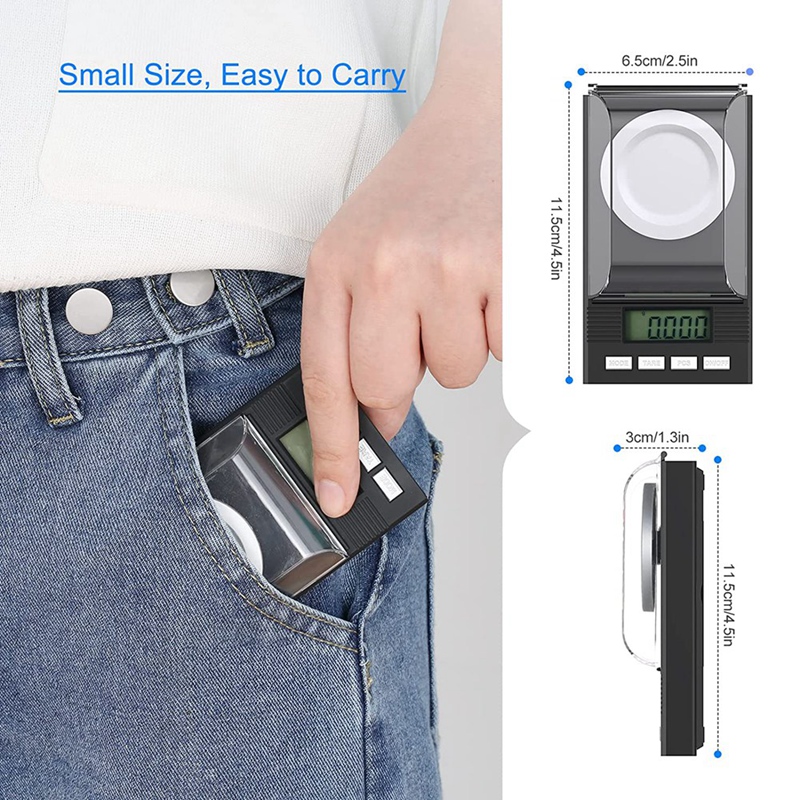 Precision Scale 0.001G x 50G, Weight Milligrams Scale, Kitchen Digital Scale, Pocket Scale, Tare Function