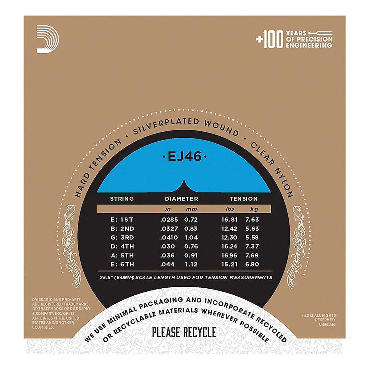 Dây đàn nylon D'Addario EJ46, Dây đàn guitar classic D'Addario EJ46