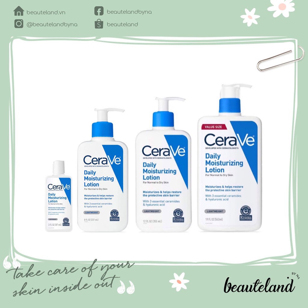 [2 SIZE] Dưỡng ẩm Cerave Daily Moisturizing Lotion