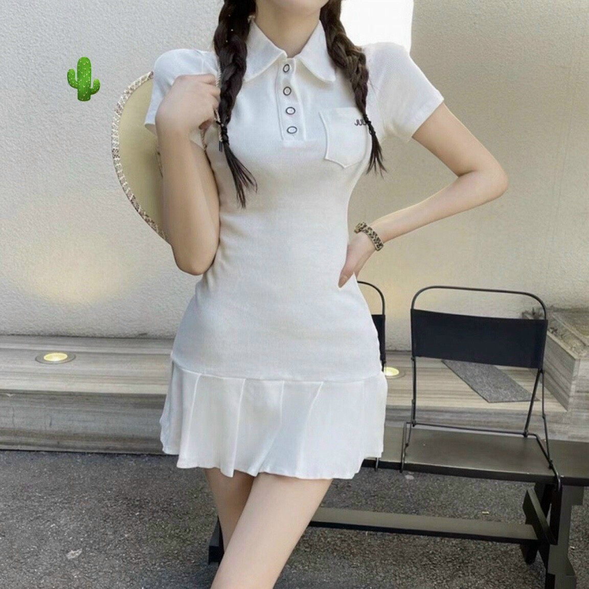 Đầm Polo Xếp Ly Siêu Cute