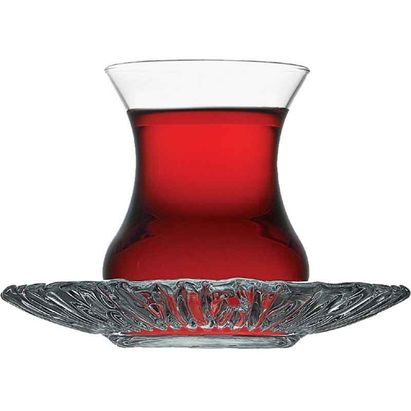 Turkey Black Tea Cup & Saucer Sets Espresso Coffee Tray Kit Heat-Resistant Glass Tumbler Travel Coffee Cup Moroccan Tea Set r25-11