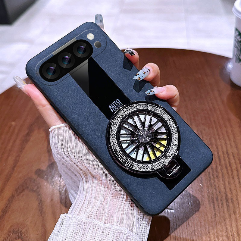 Phone case For Google Pixel 10 Pro XL Back cover Luxury Sheepskin 360° Rotatable Gyro Stand Stand Drop Protection for Google Pixel 10 Cover cases.