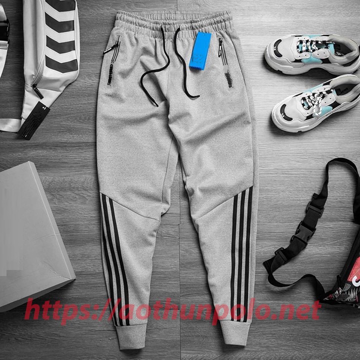 Quần jogger 3 sọc chất da cá dày mịn