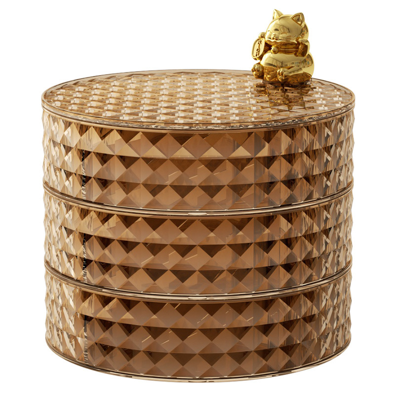 Storage box Light luxury fruit box Household multi-layer fruit tray division with lid dried fruit box living room nut candy box snack storage box