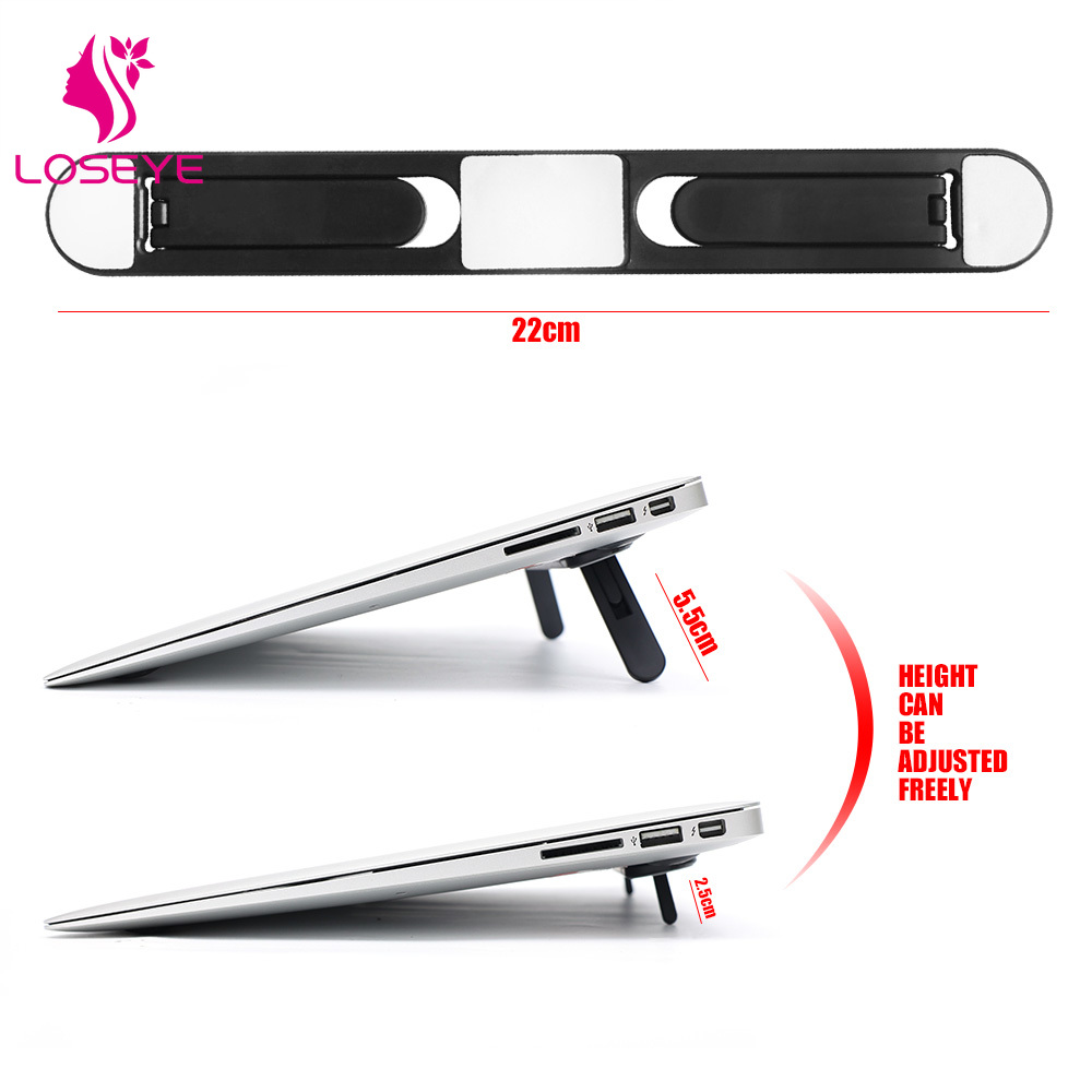 Giá đỡ máy tính xách tay tiện dụng có thể gập lại vô hình bàn phím máy tính Notebook chủ Riser phổ tự dính nhựa làm mát chân đế Pad