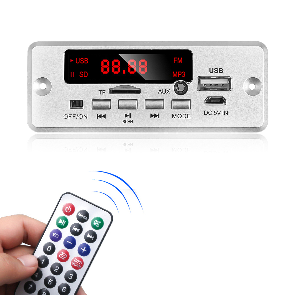 Bo Mạch Giải Mã Bluetooth 5.0 Không Dây Máy Nghe Nhạc MP3 Âm Thanh 12V Bộ Khuếch Đại 50W Xe Hơi FM USB TF Radio AUX Có Điều Khiển Từ Xa