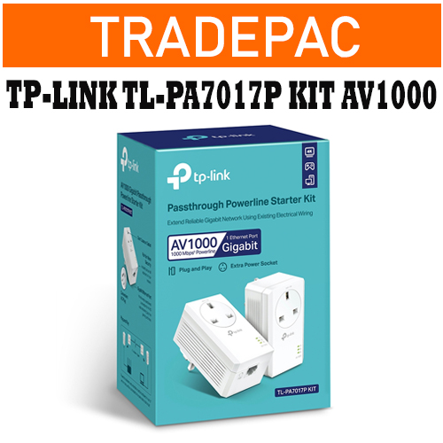 TP-LINK TL-PA7017PKIT  TP-Link AV1000 Gigabit Passthrough Powerline  Starter Kit