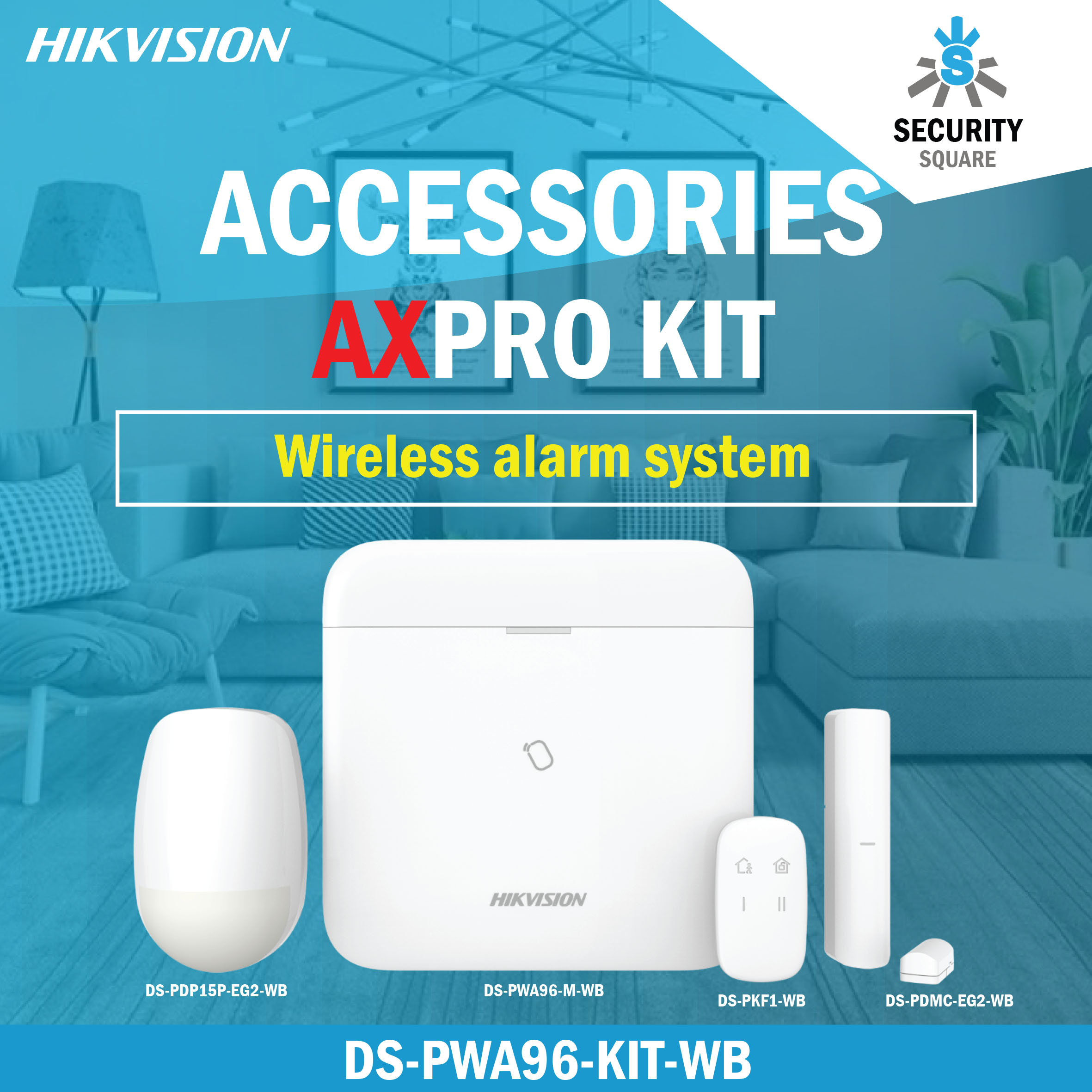 Hikvision Wireless Alarm Kit DSPWA96KitWB Hikconnect CompatibleAX