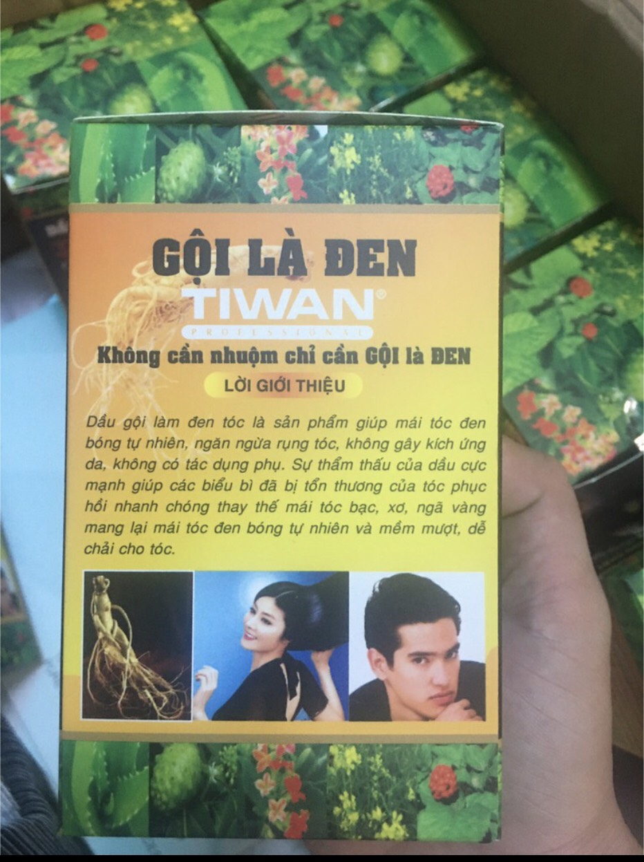 hộp dầu gội gội là đen tóc tiwan (hộp 10 gói)