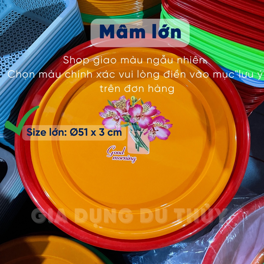 Mâm nhựa tròn lớn 50 cm nhựa tý liên dùng đựng cơm bưng nước - mâm nhựa tròn tý liên