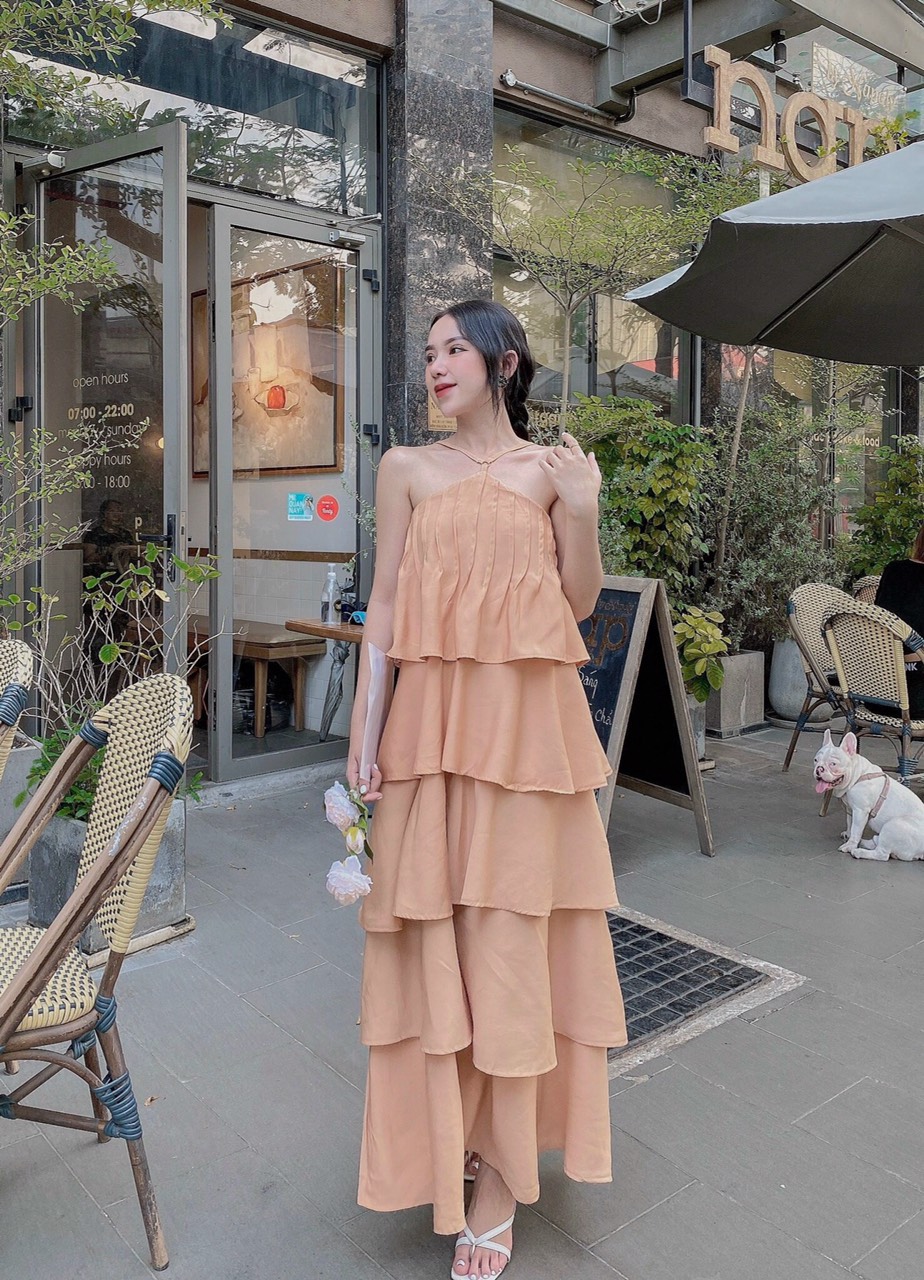Đầm Yếm Xếp Tầng