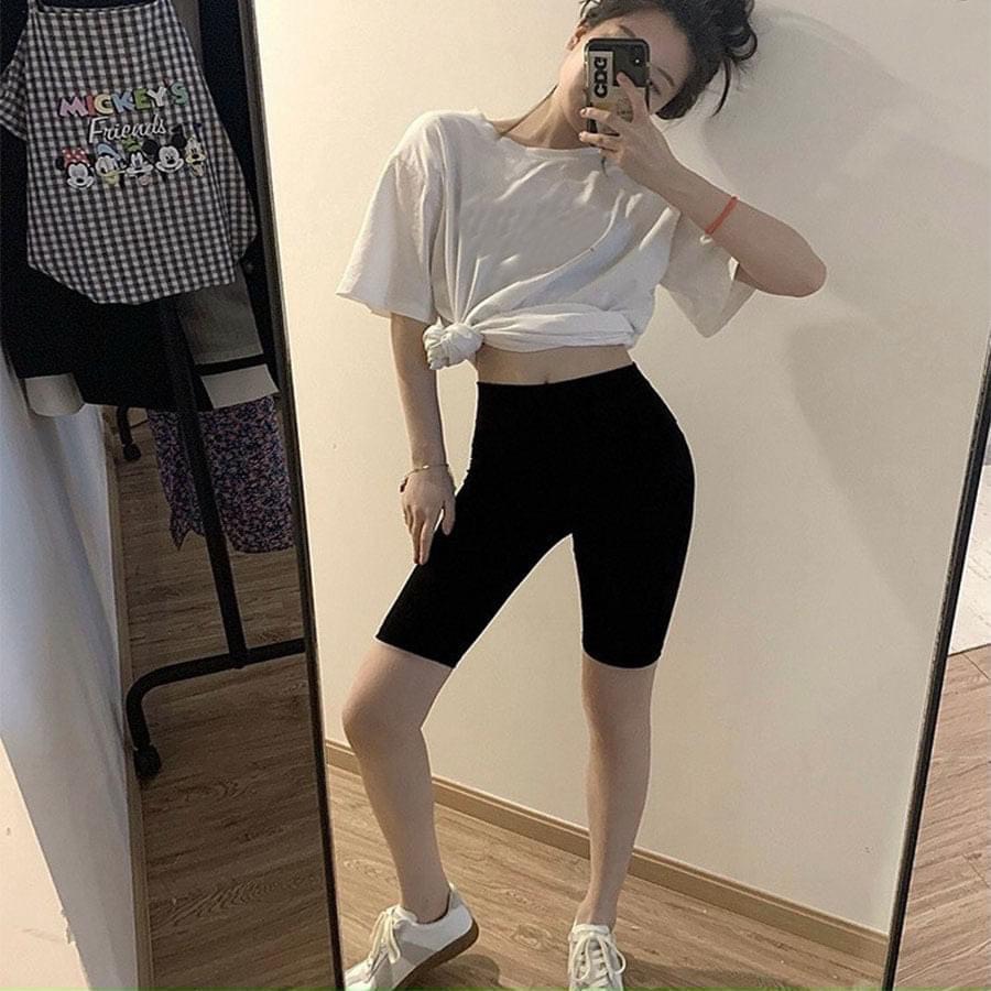 Quần legging đùi cuộn tím siêu Hot