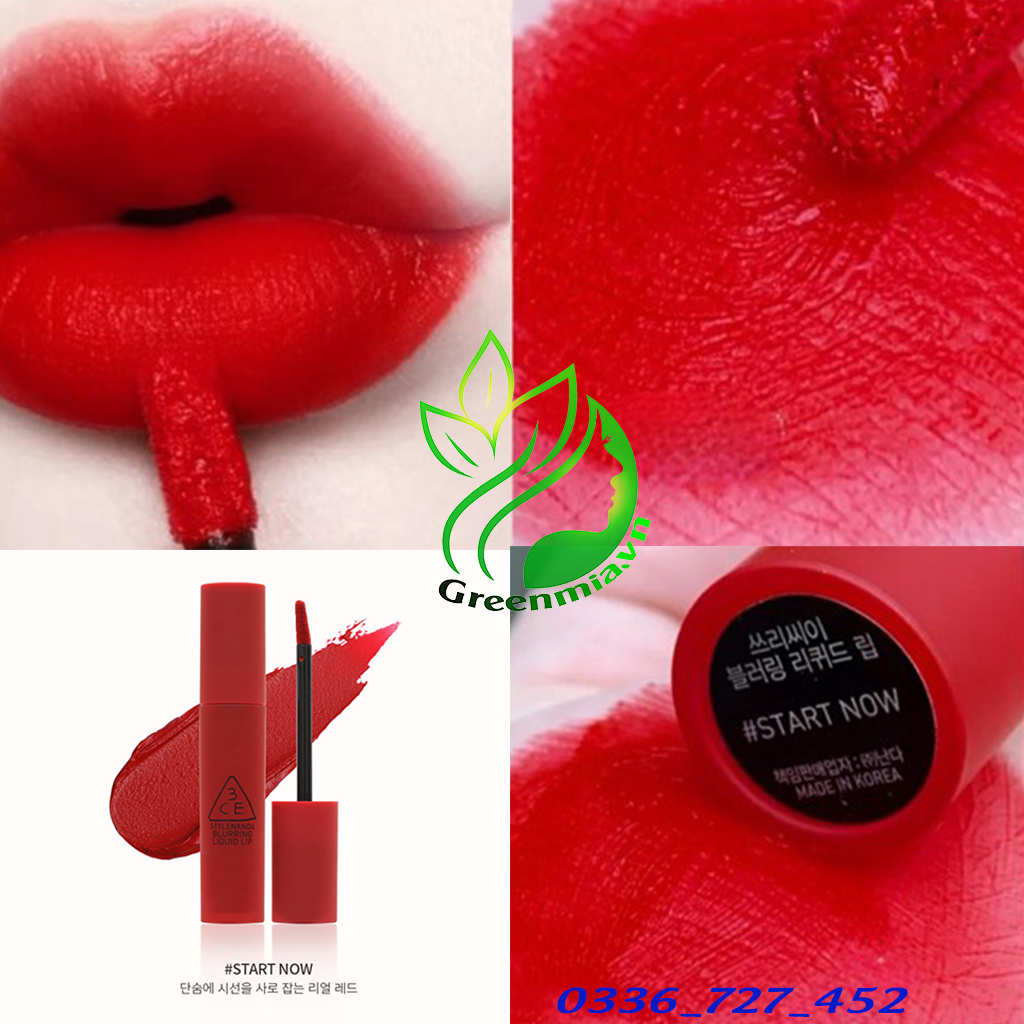 Son 3CE Blurring Liquid Lip Start Now 5.5g – Màu Đỏ Thuần Cổ Điển [CHÍNH HÃNG CHECK HIDDEN TAG]