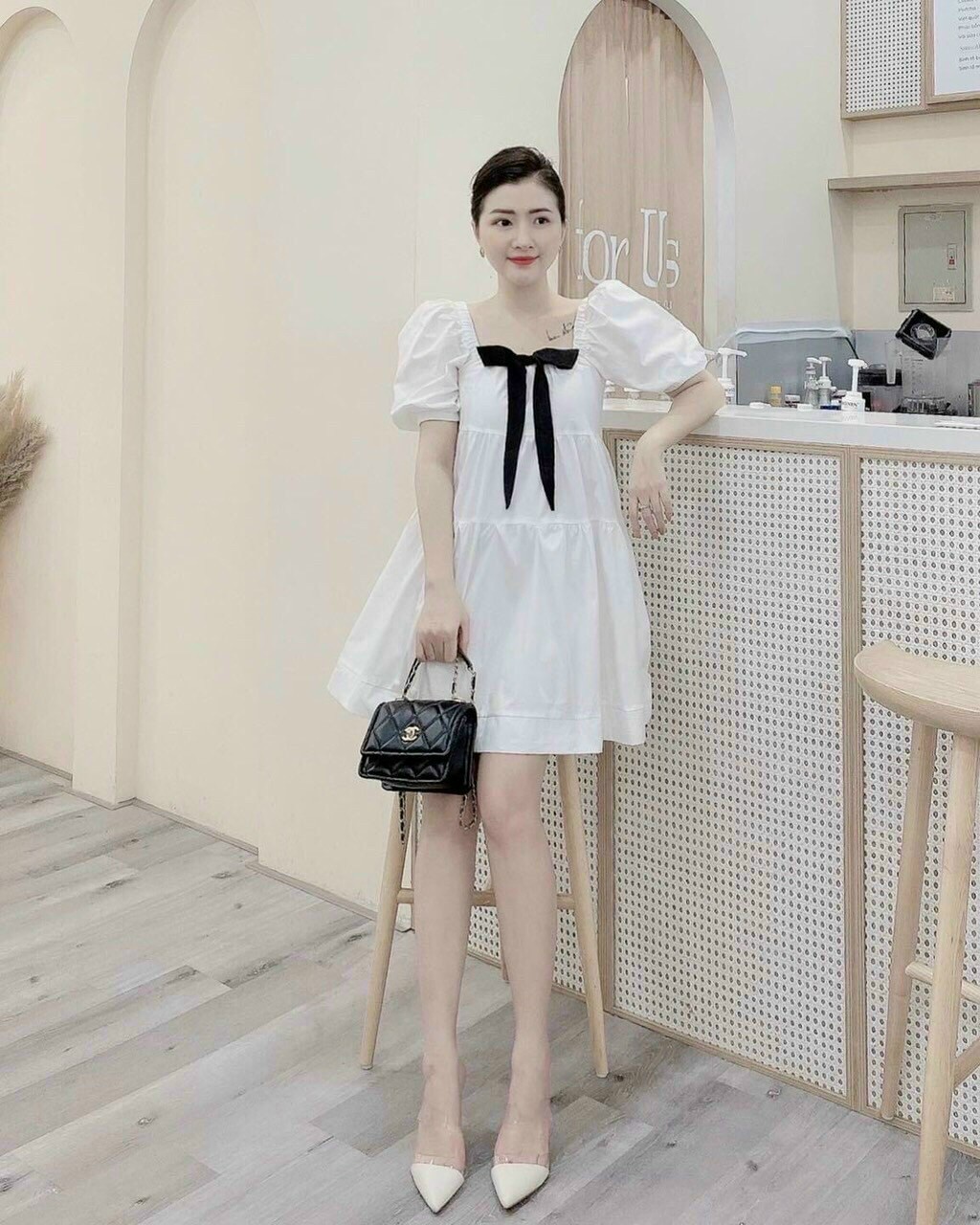 Đầm Xòe Baby Doll (kèm nơ) xinh xắn
