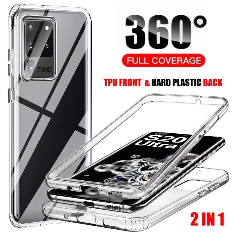360 Protector Transparent Phone Case For Samsung Galaxy S24 S23 S22 S21FE S20 Plus S8 S9 S10 Note 20 Ultra 10 Pro A54 Full Cover