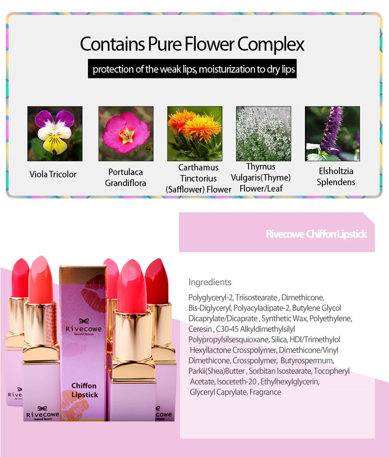 [Rivecowe] Chiffon Lipstick 3.5g