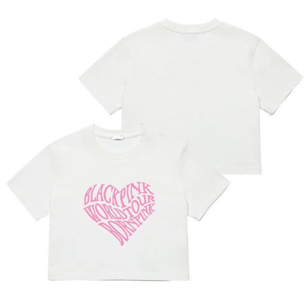 Áo croptop nữ blackpink chữ trái tim hồng