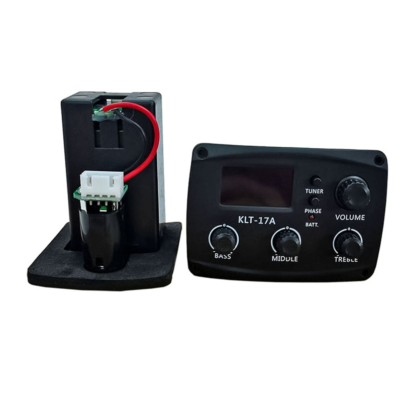 HiQueen KLT-17A Guitar Pickup With LCD Tuning Screen Classical Folk Guitar Volume Control Preamp Amplifier Tuner 3 Band Pickup
