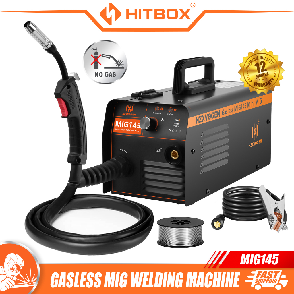 HITBOX Gasless MIG Welding Machine MIG145 Synergy Control No Gas MIG