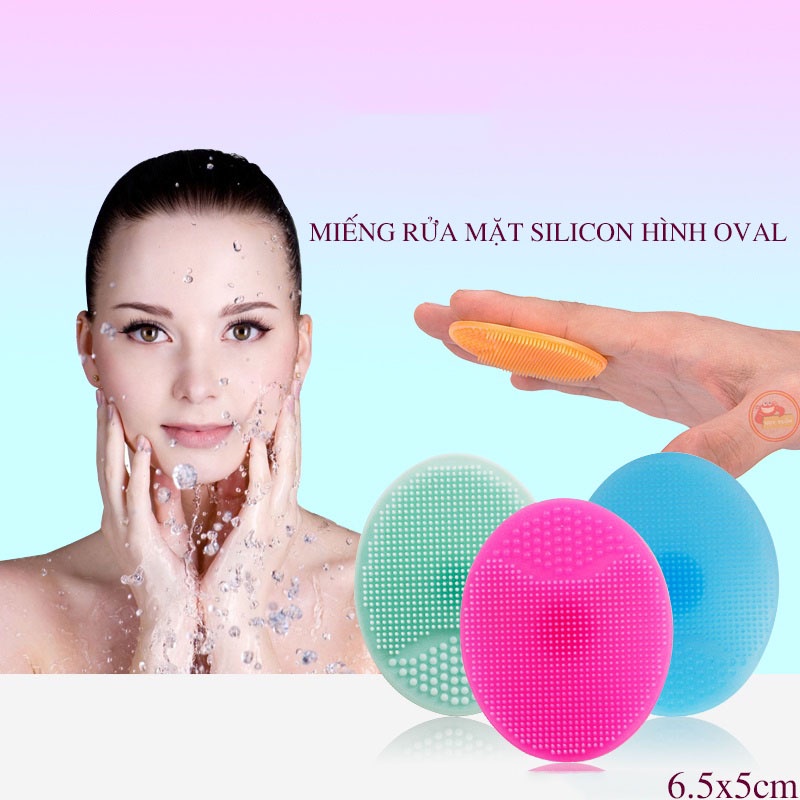 Miếng rửa mặt silicon gai mềm mại hình oval