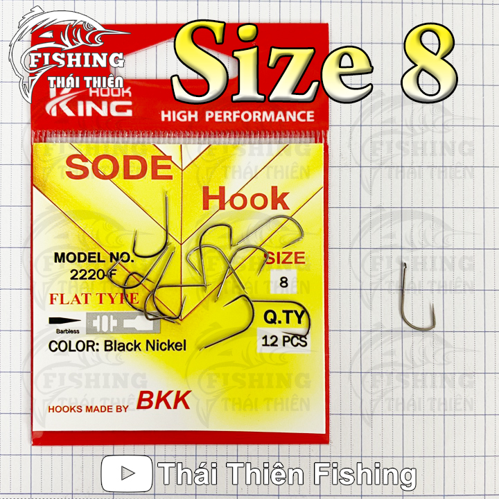 Lưỡi câu cá chép, rô phi kinghook sode made by bkk không ngạnh đuôi dẹp dùng săn hàng